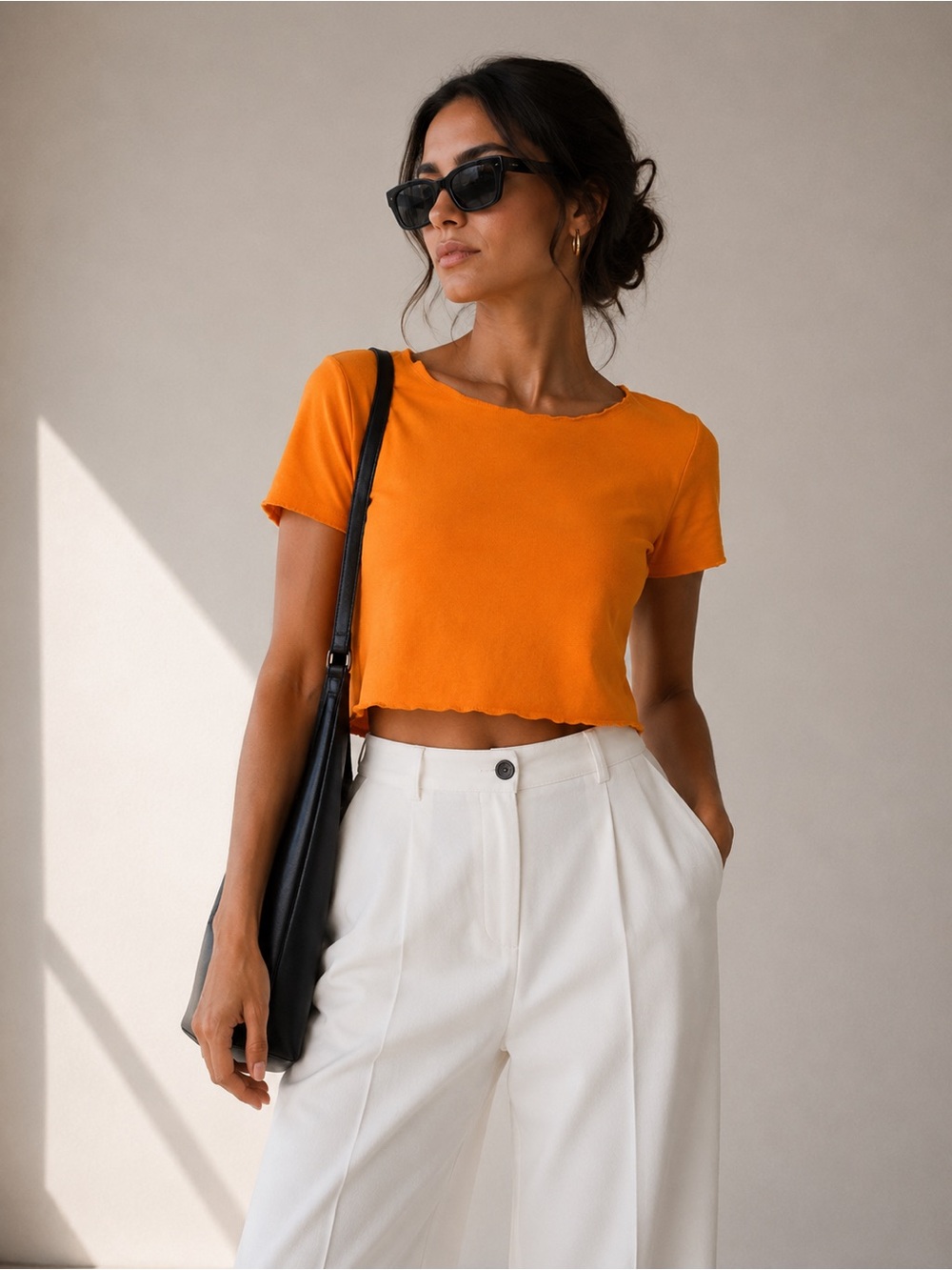 Zara orange crop top